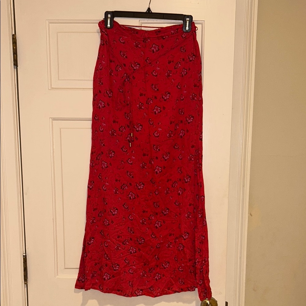 Floral Red Women's Maxi Skirt (skirt set - top is also listed!)
